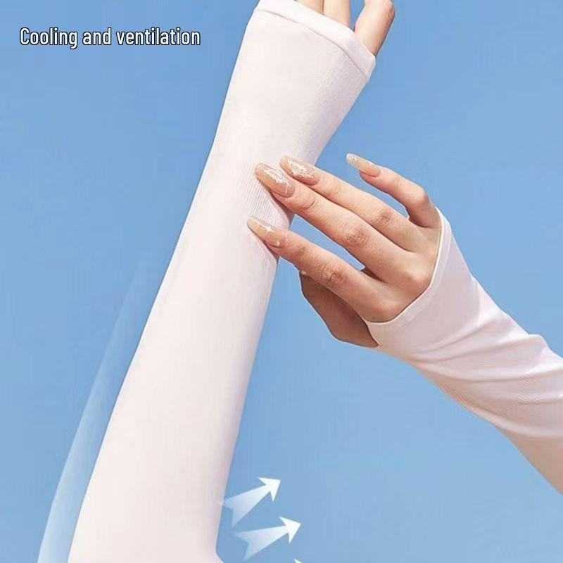 Ice Silk Sun Protection Arm Sleeves for Men & Women: Breathable UV Shield for Cycling & Driving