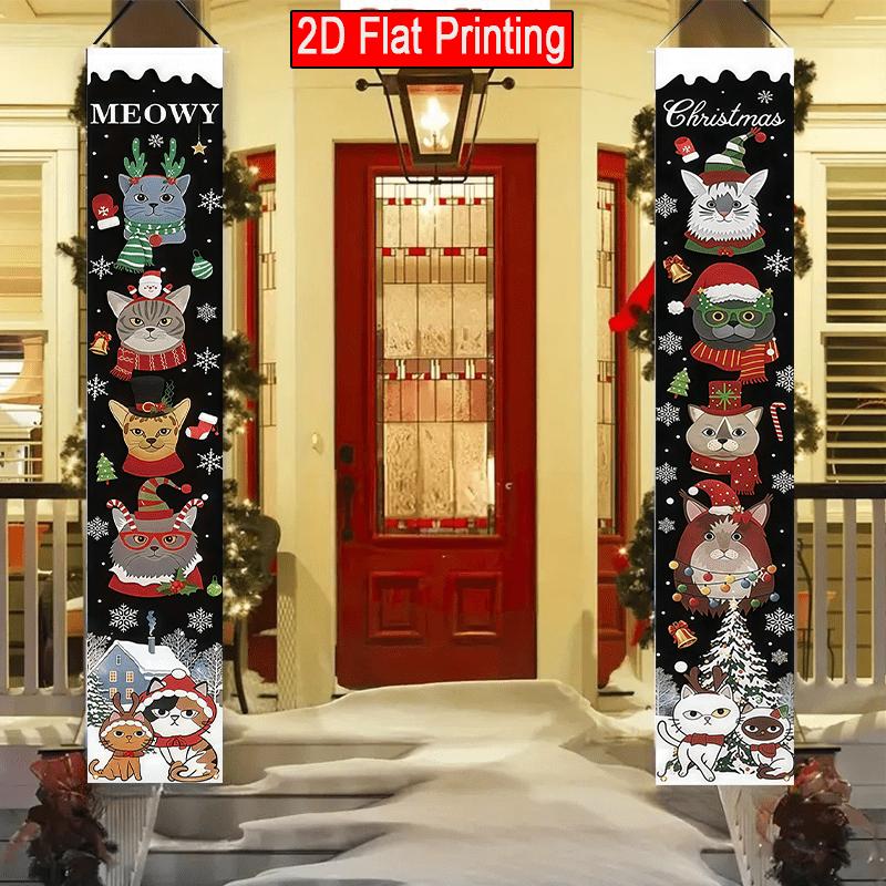 2pcs Christmas & Chinese New Year Reusable Door Couplet