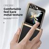 Чехол для телефона Samsung Z Flip 7 6 5 Flip6 Flip5 Flip4 Flip7 с золотой и серебряной рамой, гальванизированная ПУ-кожа, защитная крышка