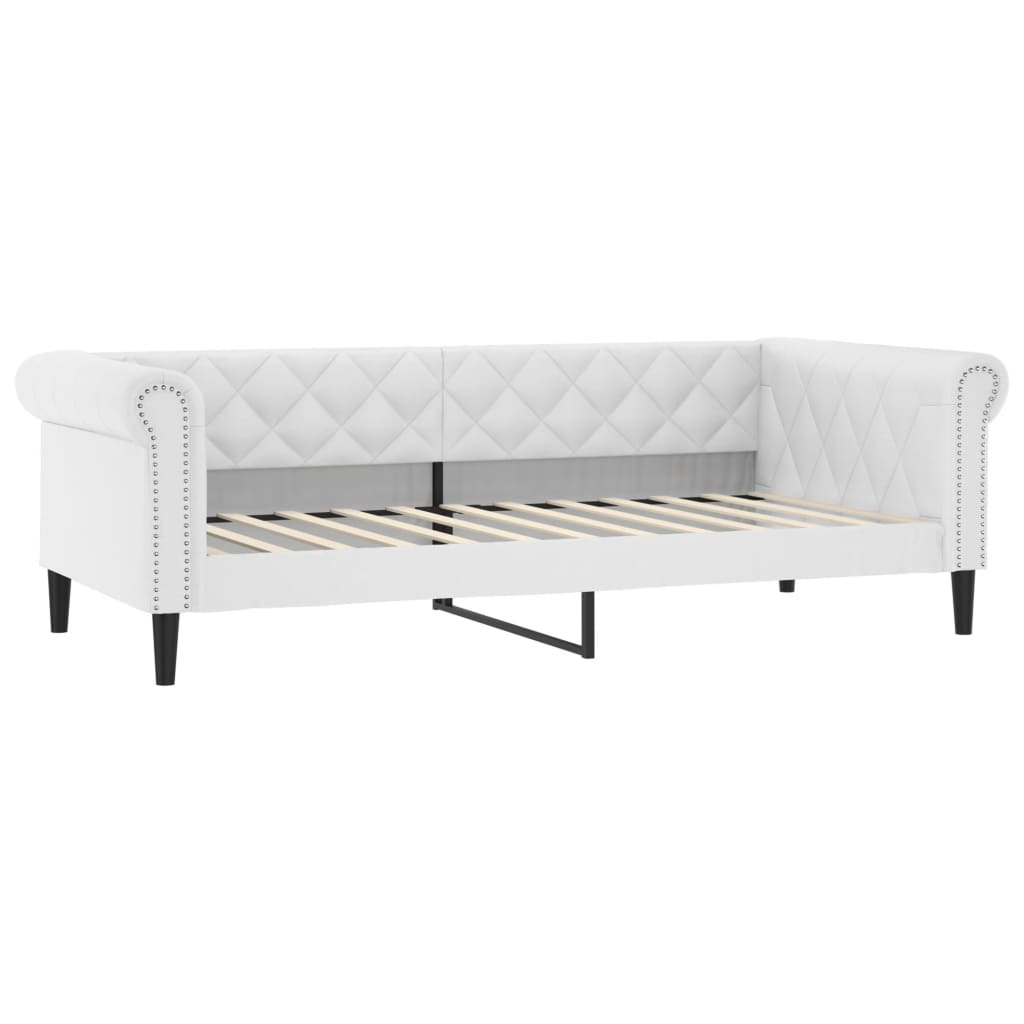 Vidaxl Sofa Z Funkcją Spania, Biała, 100X200 Cm, Sztuczna Skóra