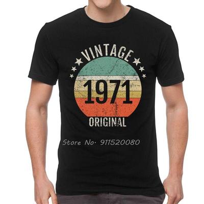 Лучшая Винтажная Оригинальная Футболка Родился В 1971 году Мужская Уличная Одежда Футболки смешной Старый Подарок на День Рождения Футболка Хлопковая Футболка Топ Мужская Одежда