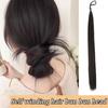 Self Winding Bun Head Straight Hair Bundle Natural Fluffy Flower Bud Head Wig Looks Small Suitable for Girls To Use At Halloween Parties