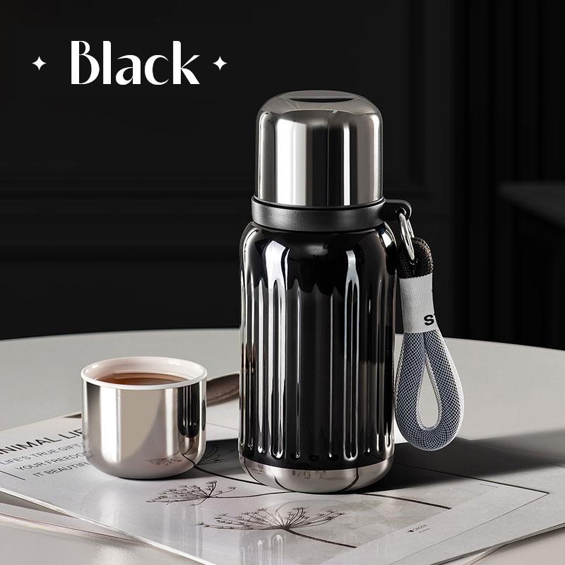 316 Stainless Steel Vacuum Flask – 300ml/420ml Travel Thermos Bottle with Dual Lids for Coffee & Ice Water