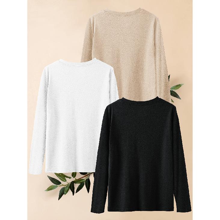 Three-piece set Women's Autumn Clothing Bohemian Style Vintage Floral Print Round Neck Casual Loose Fit Plus Size Long Sleeve T Shirt Fashionable
