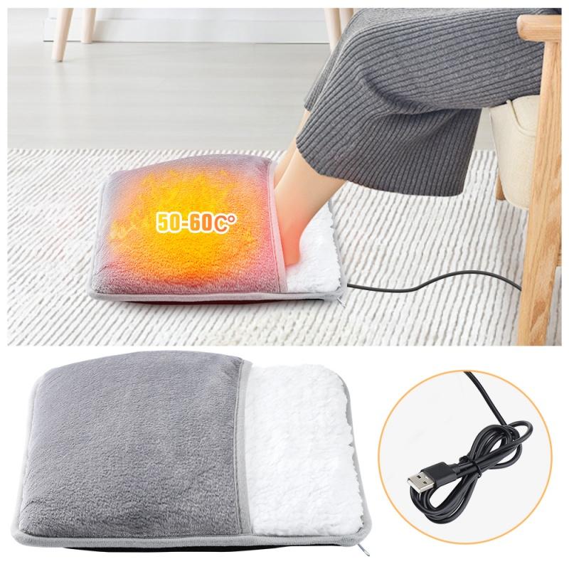 Winter Electric Foot Heating Pad USB Charging Washable Soft Plush Foot Heater Home Office Foot Warming Mat Keep Warm Tools