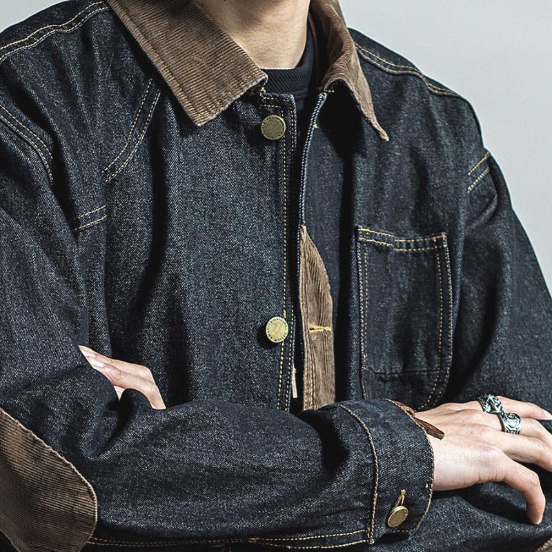 Trendy Vintage Loose Cowboy Coat for Men On Board Casual Clothing Denim Jackets Man