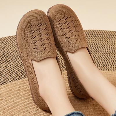 Модная обувь для женщин, универсальная для весны и лета, одинарная обувь, сетчатая перфорированная обувь на плоской подошве, дышащая, с мягкой подошвой, рабочая обувь для женщин