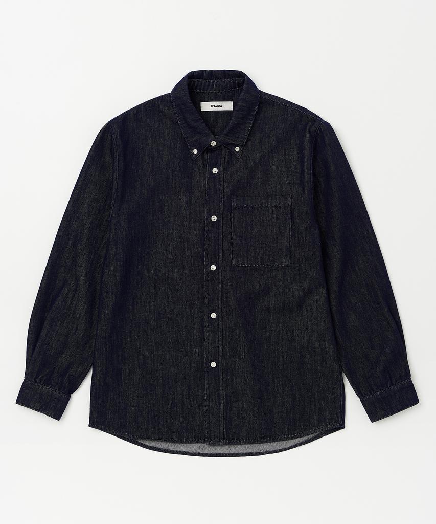 PLAC Non-Fade Long Sleeve Denim Shirt Deep Blue