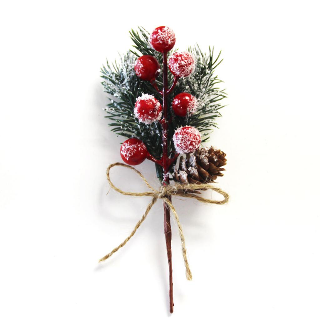 Christmas Decorations Festive&Party Supplies Christmas Artificial Pine Branch Berry Flower Bouquet Pick Xmas Decor Ornament Hot