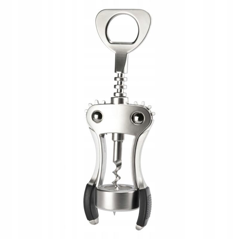 Steel Bottle Opener with Corkscrew