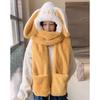 Thicken Plush Scarf Hat Gloves Set Keep Warm Plush Scarf Cute Hooded Scarf  Women Girls