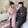 11 Утепленная парная пижама из овечьей шерсти, домашняя одежда, женский зимний термокомплект с воротником-стойкой и молнией