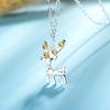 Korean Christmas Reindeer Silver Necklace for Women – Fresh Jewelry & Accessories