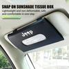 For Jeep Car Tissue Box Sun Visor Leather Tissue Box Interior Holder Storage Accessories Grand Cherokee Patriot Renegade Compass