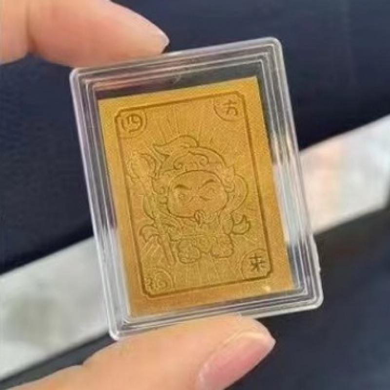 2mg Gold-Plated Wealth-Attracting Mobile Phone Sticker with Adhesive Backing