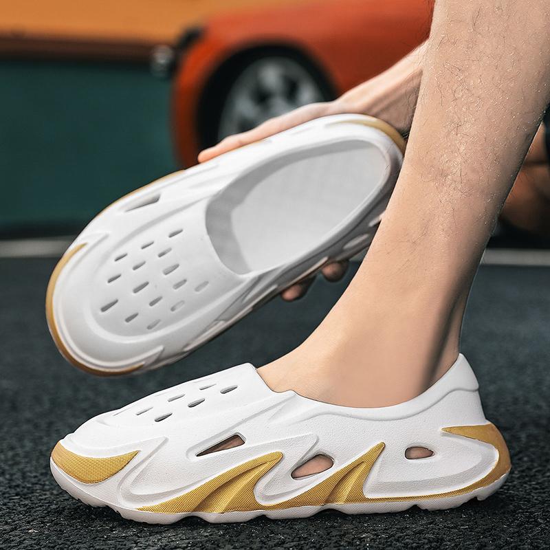 Модные мужские сандалии летние пляжные тапочки мужские сандалии уличные тапочки EVA Hollow 2024 нескользящие дырочки шлепанцы мужская повседневная обувь zapatos