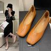 Women's Spring Autumn Square Toe Flat Bottom Low Upper Shoes Slip On Breathable Walking Shoes for Women Ladies Fashion Shoes