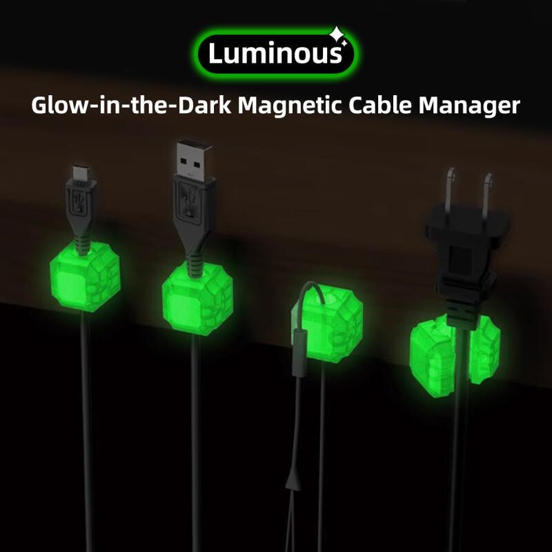HdoorLink Светящиеся магнитные клипсы для органайзера кабелей, органайзер для проводов, держатель шнура, намотчик для зарядного кабеля, настенный крючок