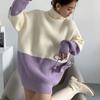 Plus Size Sweater Women Autumn and Winter Purple Retro Warm Senior Knit Loose Thickened Pullover Top