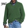 Loose Fit Knitwear Men Quarter Zipper Sweater, Long Sleeve Pullover Tops, Soft Versatile Layering Pieces Elastic Casual Knit Stand Collar for