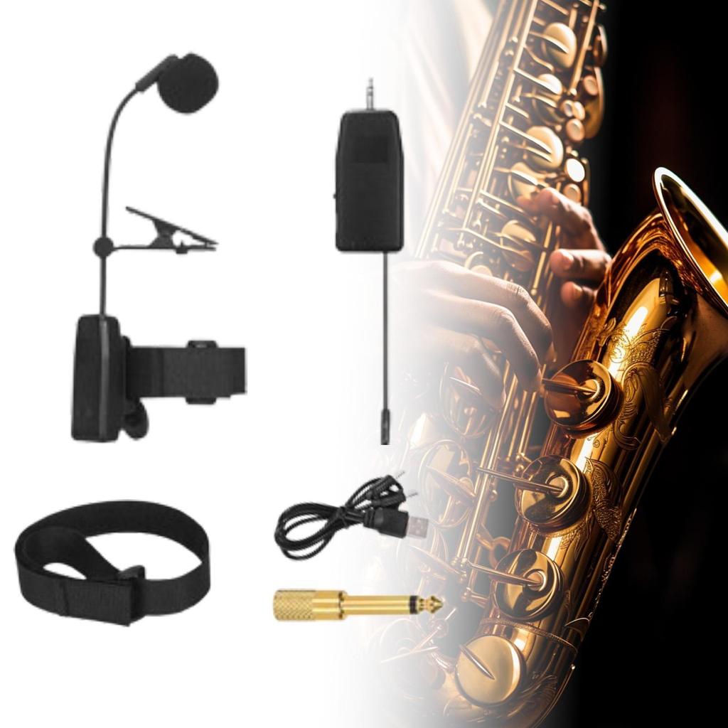 Wireless Saxophone Microphone System Horn UHF Instrument