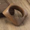 Geometric Wood Grain Bangle Square Burlywood Hand Ring Simple Wooden Bracelet  Gift