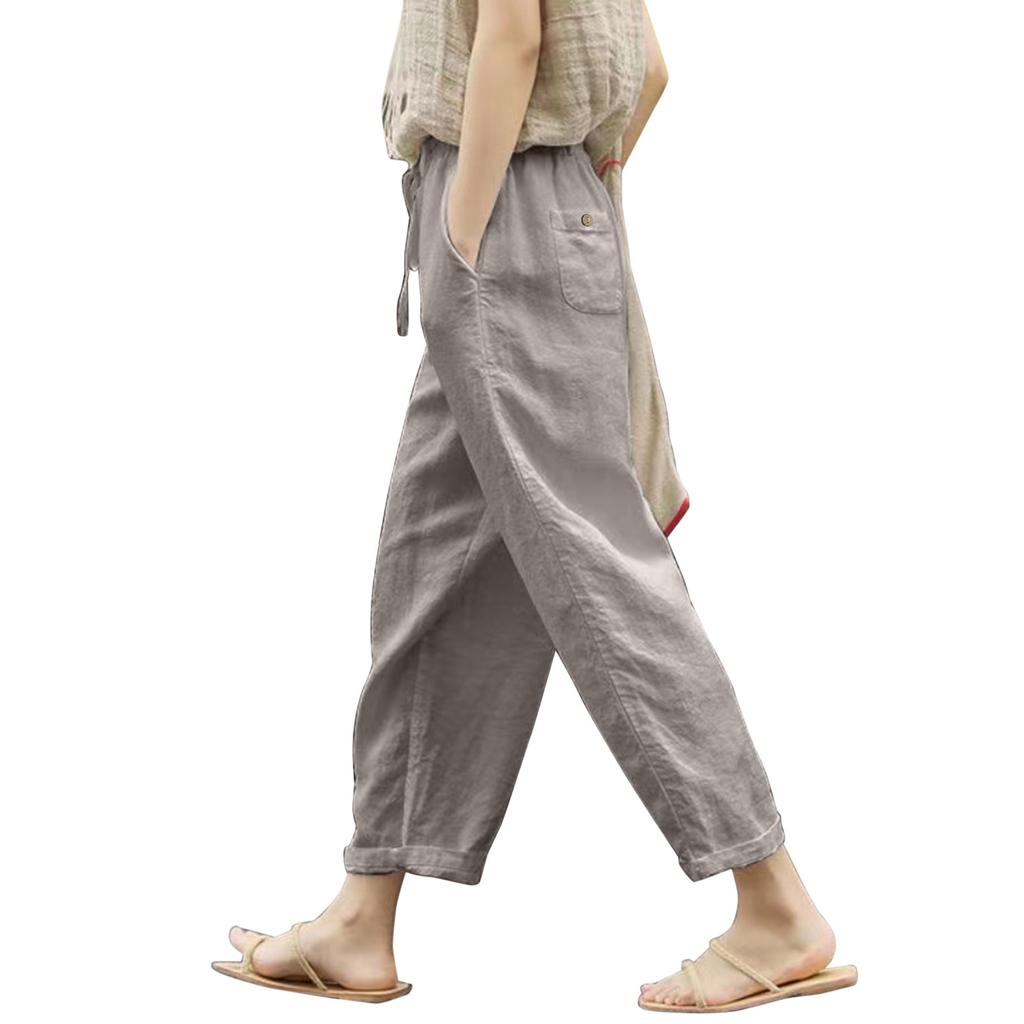 Casual Baggy Cropped Pants For Women Elastic Waist Wide Leg Trouser Streetwear Business Baggy Sweatpants Summer Short Pants