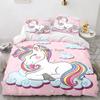 Kids Rainbow Horse Duvet Cover Cartoon Unicorn Bedding Set For Children Baby Crib Duvet Cover Set Pillowcase Lovely Bed Linens
