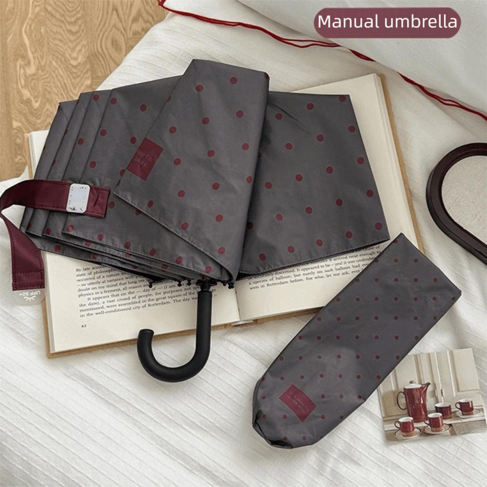 8-Rib Polka Dot Umbrella UV Protection Portable Parasol Korean Style Travel Rain Umbrella Women