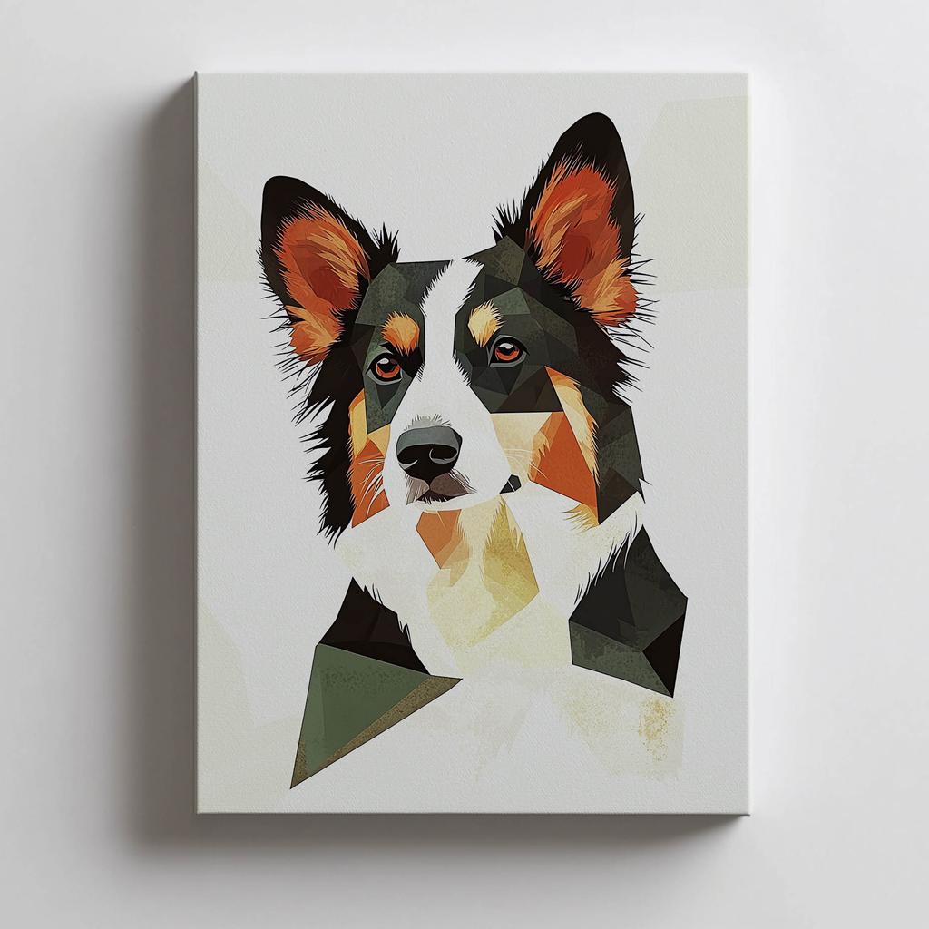 Plakat Uroczy Border Collie Plakat Uroczy Border Collie, 60X90 Cm, Rama Aluminiowa Złota, Papier Matowy 230 Gsm
