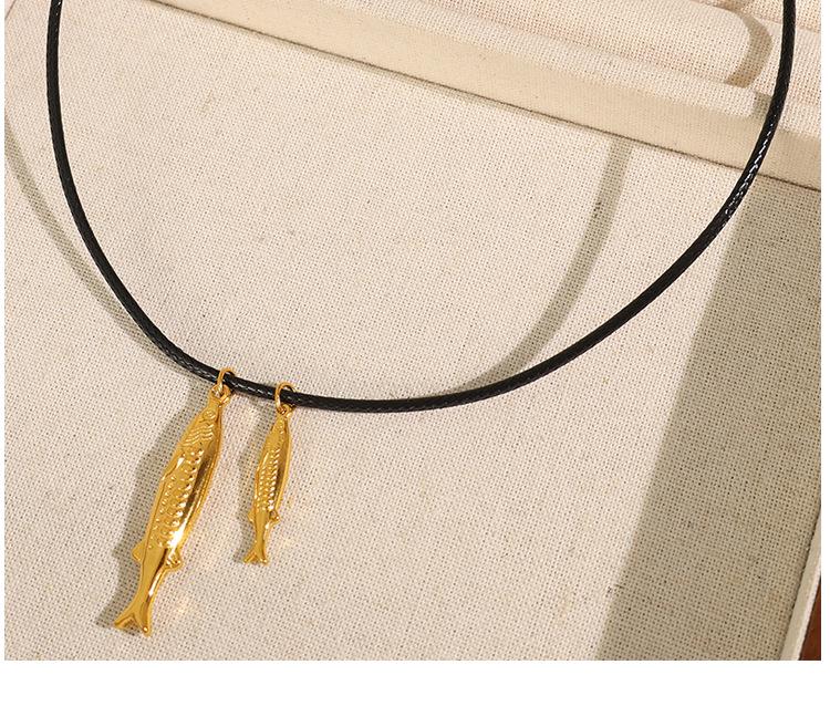 Европейское и американское ожерелье из титановой стали с кожей тунца: Тропический Океан Роскошные Женские Украшения из Нержавеющей Стали