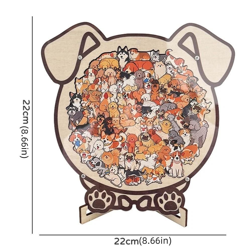 Животные Пазл Кошка Деревянный Пазл Собака Уникальный Неправильный Пазл Формы Кошки Пазл-вкладыш Подарки на День Рождения Рождество