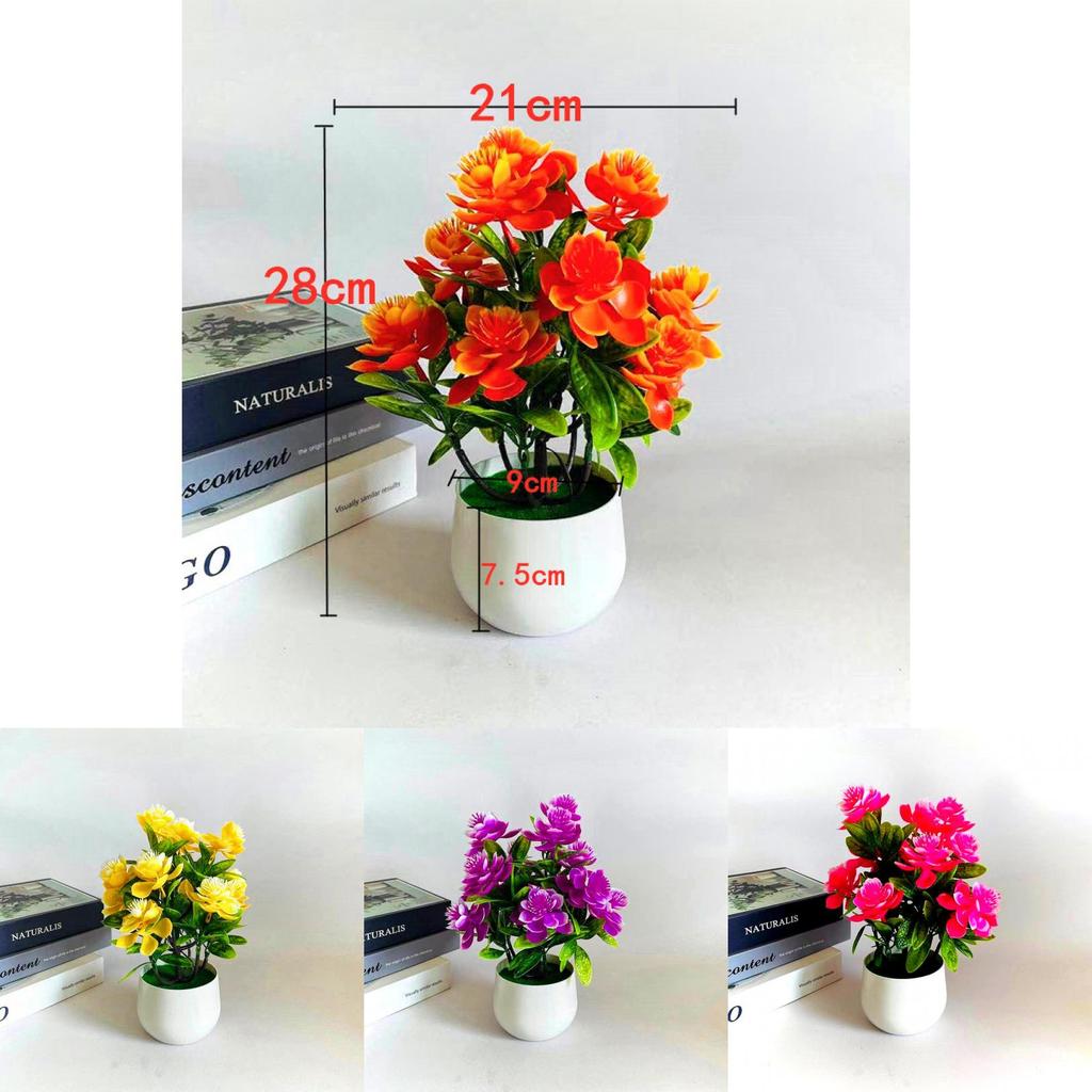 Искусственный цветочный горшок Желтый Розовый Фиолетовый Оранжевый Цветение Для Домашнего Декора