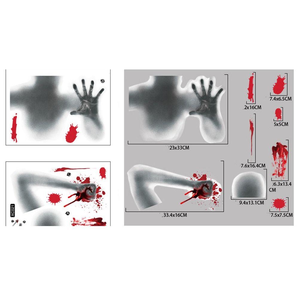 Large Size Scary Halloween Sticker Electrostatic Halloween Bloody Decal Window Ghost Decal  Home