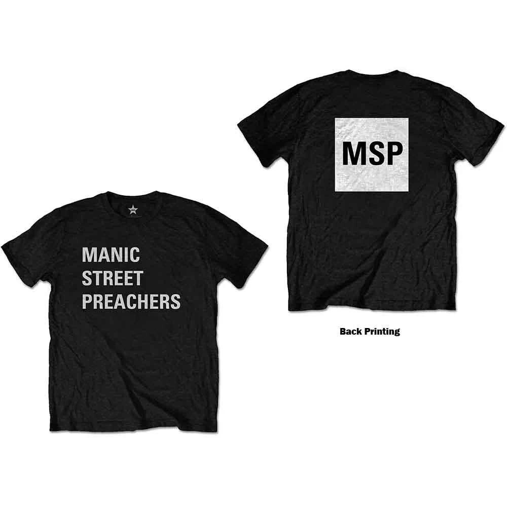 Manic Street Preachers Блочный Логотип Официальный Мерч 100% Хлопок Футболка Мужские Футболки Топ M/L/XL Новая