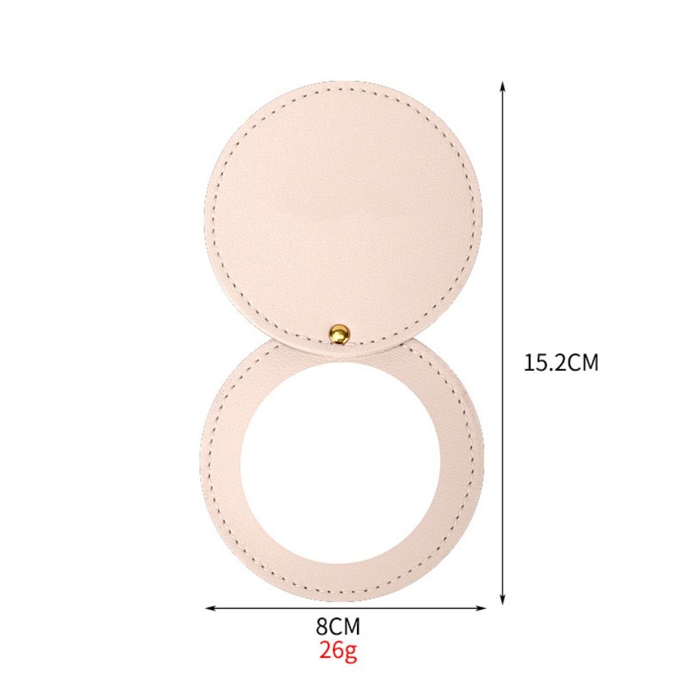 360 Degree Rotation Round Beauty Mirror Round Folding Pocket Mirror Leather Rotating Mirror  Gift