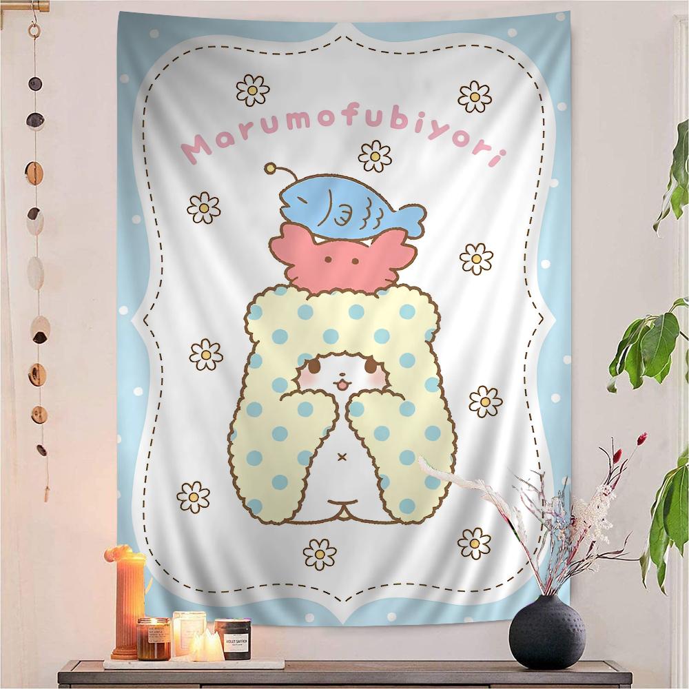 Cute Cartoon Marumofubiyori Cartoon Tapestry for Living Room Home Dorm Decor INS Home Decor