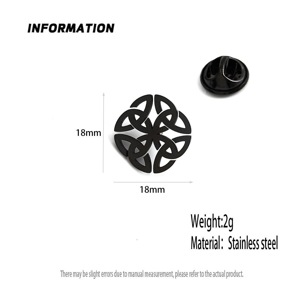 Круглый значок с кельтским узлом с золотым покрытием, булавка на лацкан пиджака из нержавеющей стали черного цвета, женская кнопка против наступания на ноги, мужская брошь