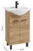 Bathroom cabinet with washbasin on legs, craft oak, 50 cm, Mea