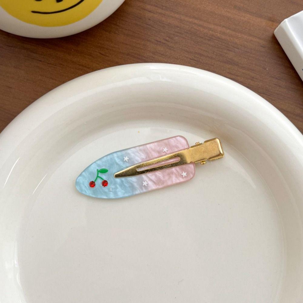 Шахматная фруктовая челка клипса Простые заколки для макияжа Креативная заколка для волос Вишня Женская