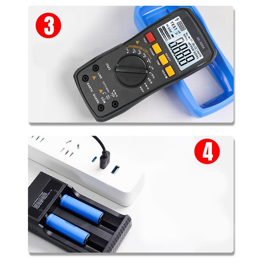Insulation Resistance Tester 2000V Megohmmeter & Digital Multimeter ABS Resistor Meter for AC/DC Voltage Measurement