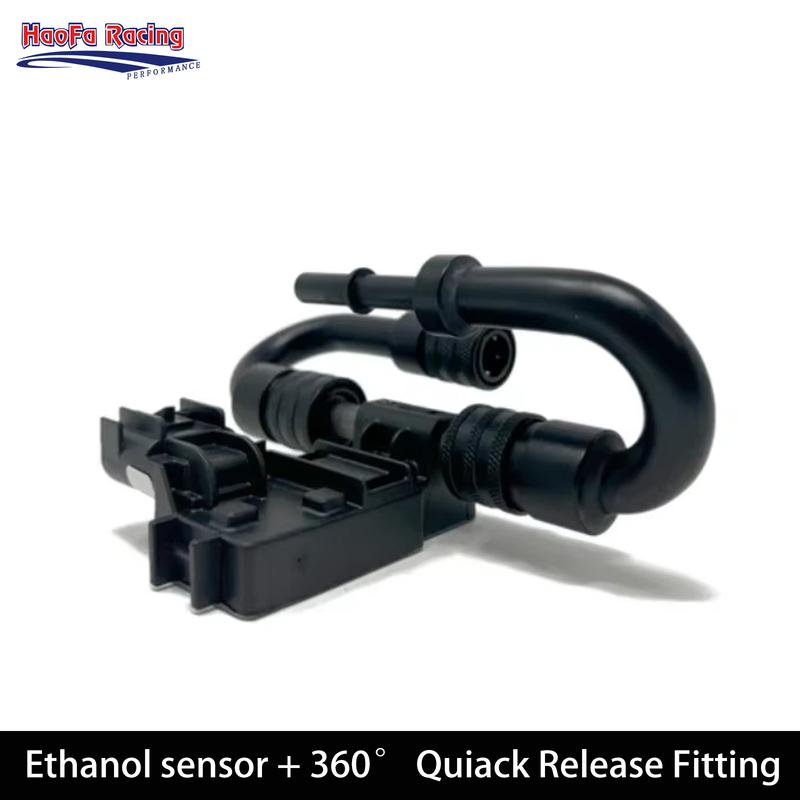 E85 Flex Fuel Ethanol Sensor And Female And Male 3/8" 5/16" Quick Release Fitting Aluminum Hose End Adapter Universal Black