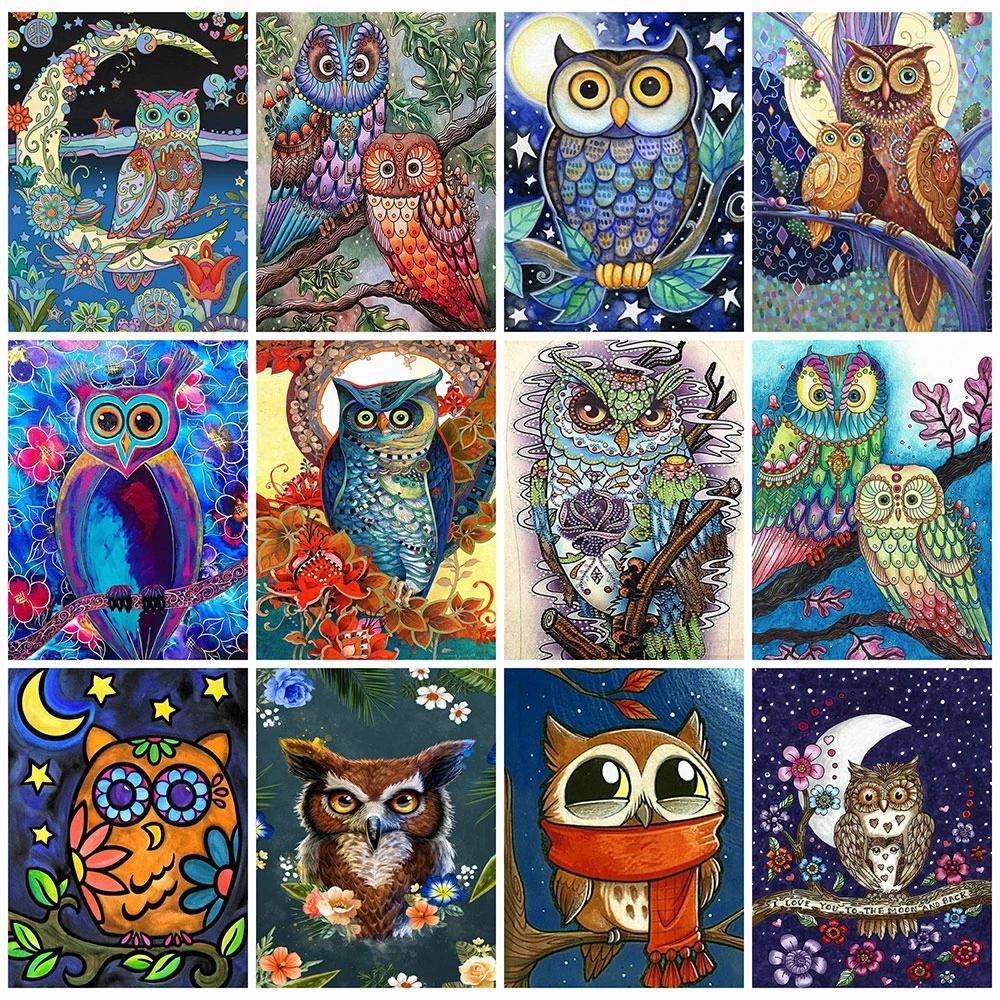 Набор алмазной живописи Мультяшная Сова Фотографии Стразы 5D DIY Алмазная Вышивка Животное Мозаика Декорция