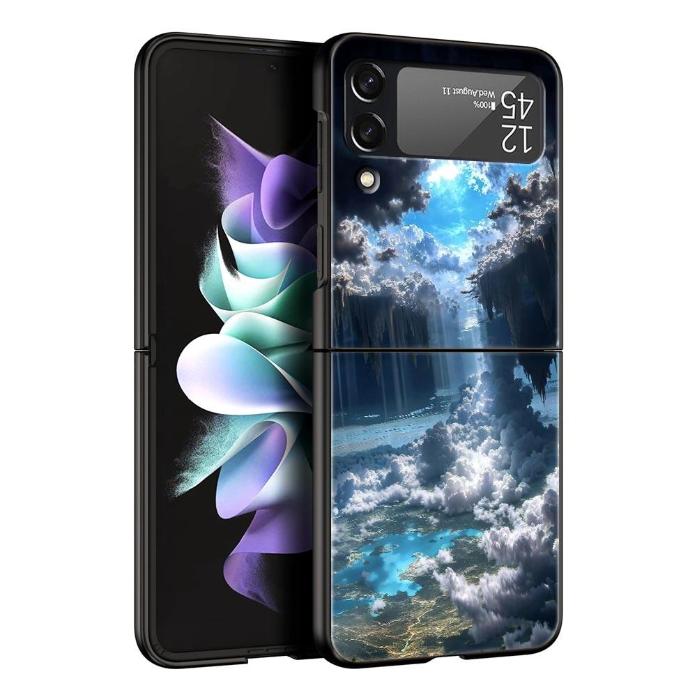 Модный Чехол для Телефона Звездное Небо Вселенная Для Samsung Galaxy Z Flip3 Flip4 Flip5 Чехол-Оболочка Для Z Flip 3 4 5 6 7 Жесткая Складная Крышка