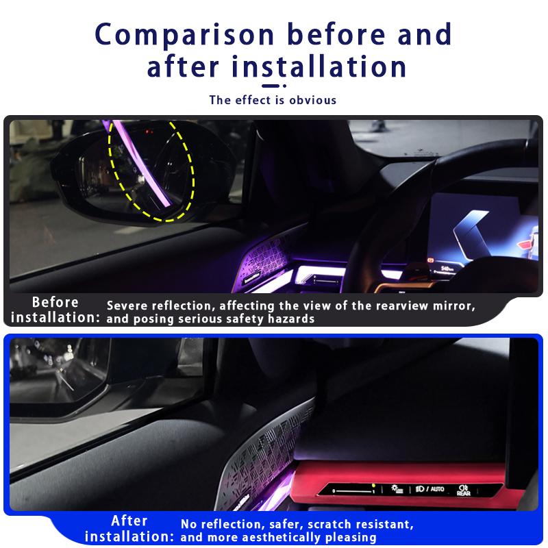 For BMW 5 Series G60 2024-2025 Center Console Dashboard Panel Both Sides Atmosphere Light Reflective Silicone Protective Cover