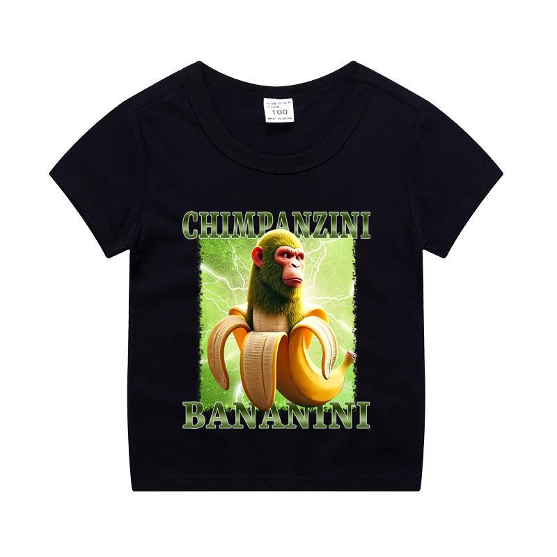 Итальянский Маразм Мальчик Девочка Хлопковая футболка Тунг Тунг Тунг Сахур Детская Летняя Одежда Смешной Мем Детские Топы с Коротким Рукавом Унисекс