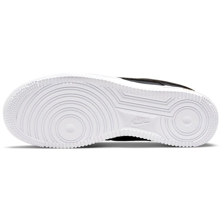 Nike Air Force 1 07 LV8 Metallic Swoosh Pack — черные мужские кроссовки металлик-золото-белый DA8481-001