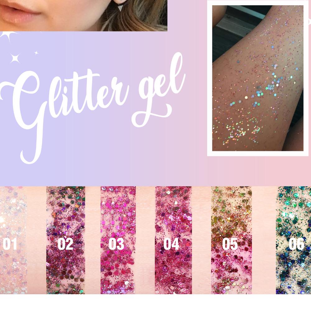 Гелевые тени для век, меняющие цвет, блестящие тени для век, патчи для лица и тела, блестящий сценический макияж, многофункциональный блестящий гель