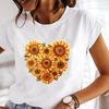 (Asian Size) Casual Printed Tee Love Heart Cartoon Trend 90s Top Short Sleeve T Shirt Fashion Women Clothing O-neck Ladies Female Graphic T-shirts