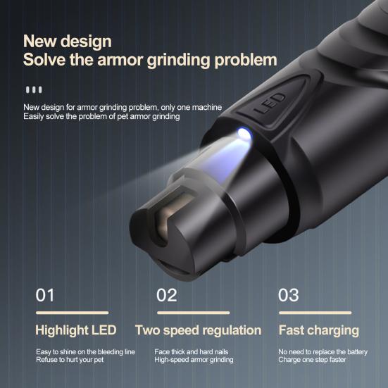 Шлифовальный станок, тихий, мощный, электрический триммер для ногтей с регулируемой скоростью и светодиодной подсветкой для всех